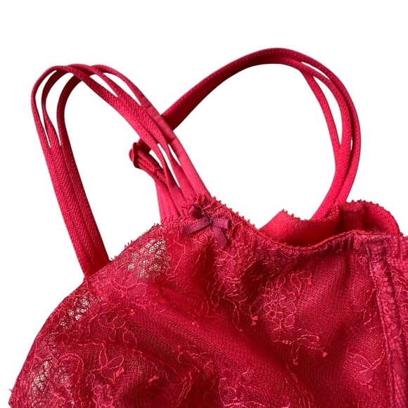 Victoria's Secret Dream Angels Wicked Lace Balconette Bra 36DD Red Unlined Bows - Picture 8 of 8